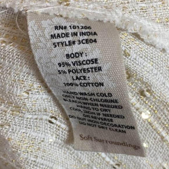 Soft Surroundings Boho Sheer Sequin Kimono Cardigan Topper Open Front Large NWT - Picture 13 of 13